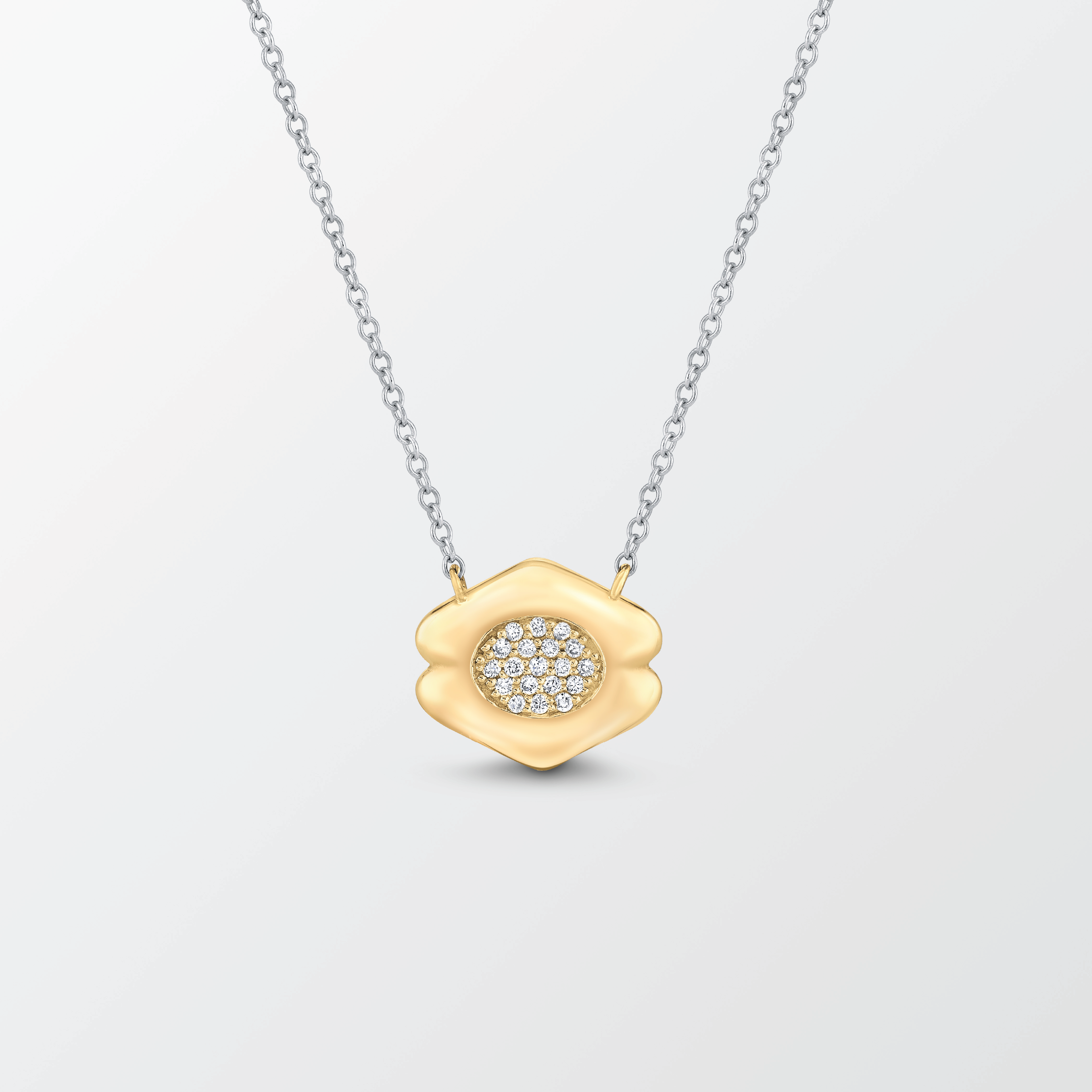 Quatreharp Pendant Necklace with Diamonds