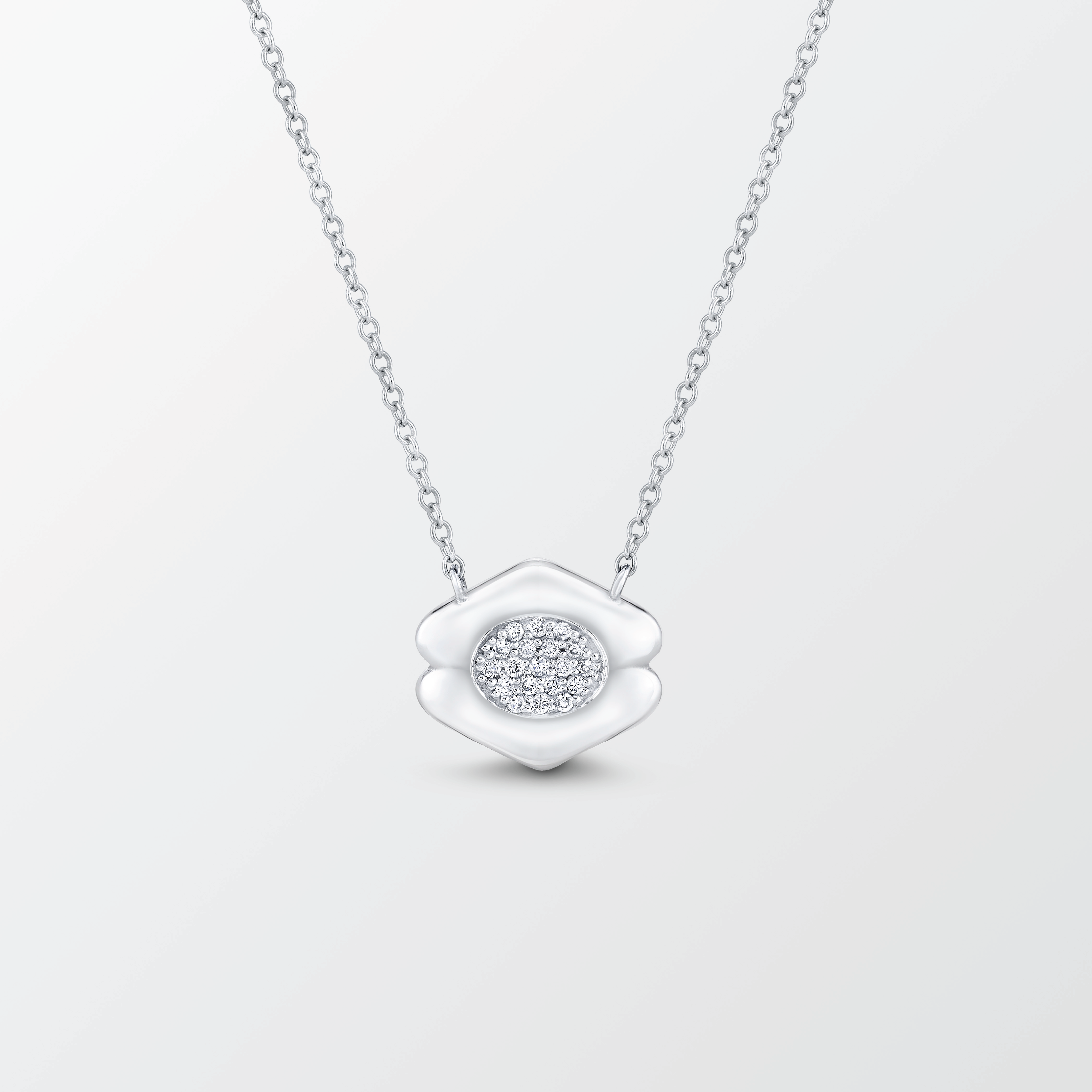 Quatreharp Pendant Necklace with Diamonds