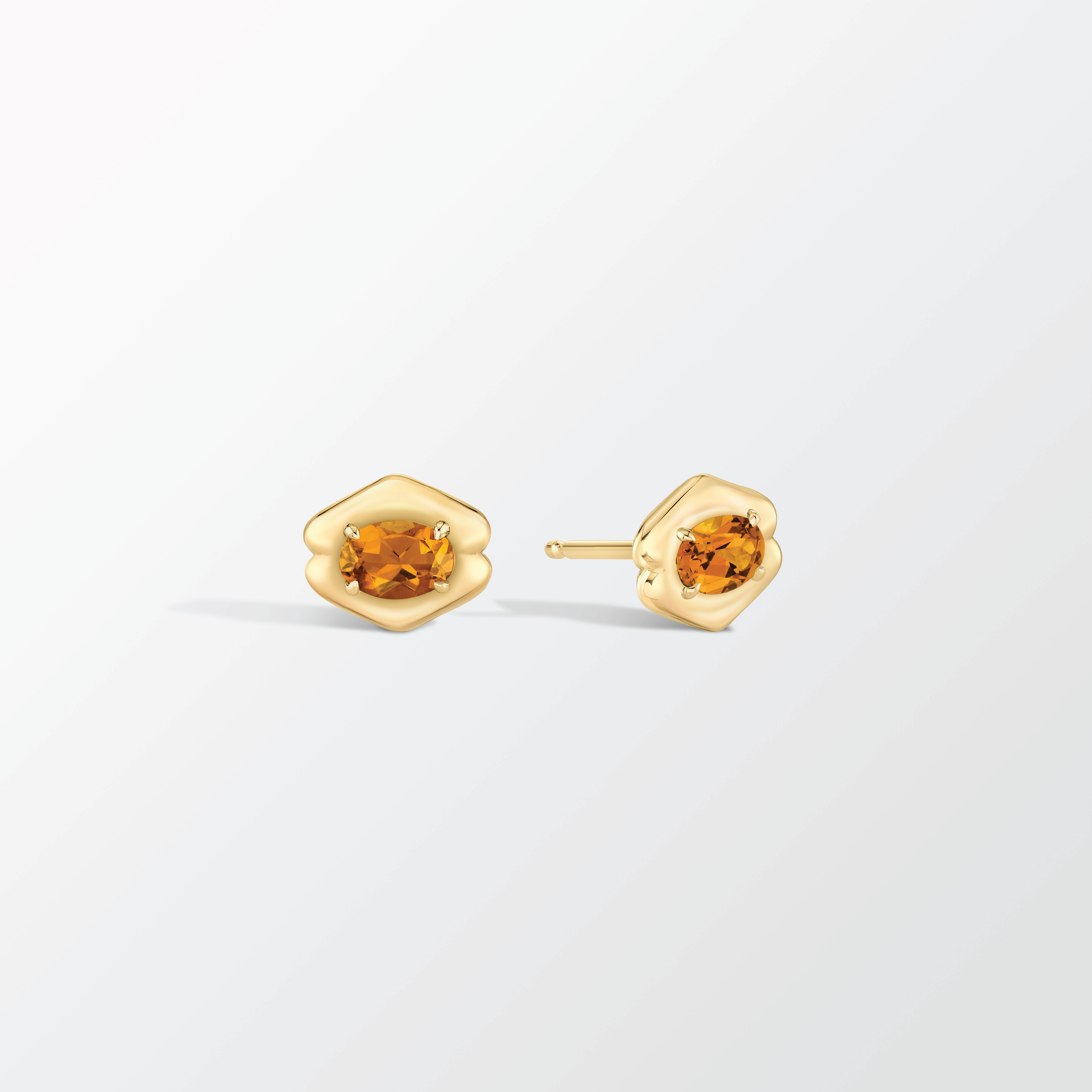 Quatreharp Gemstone Stud Earrings in 18K Gold