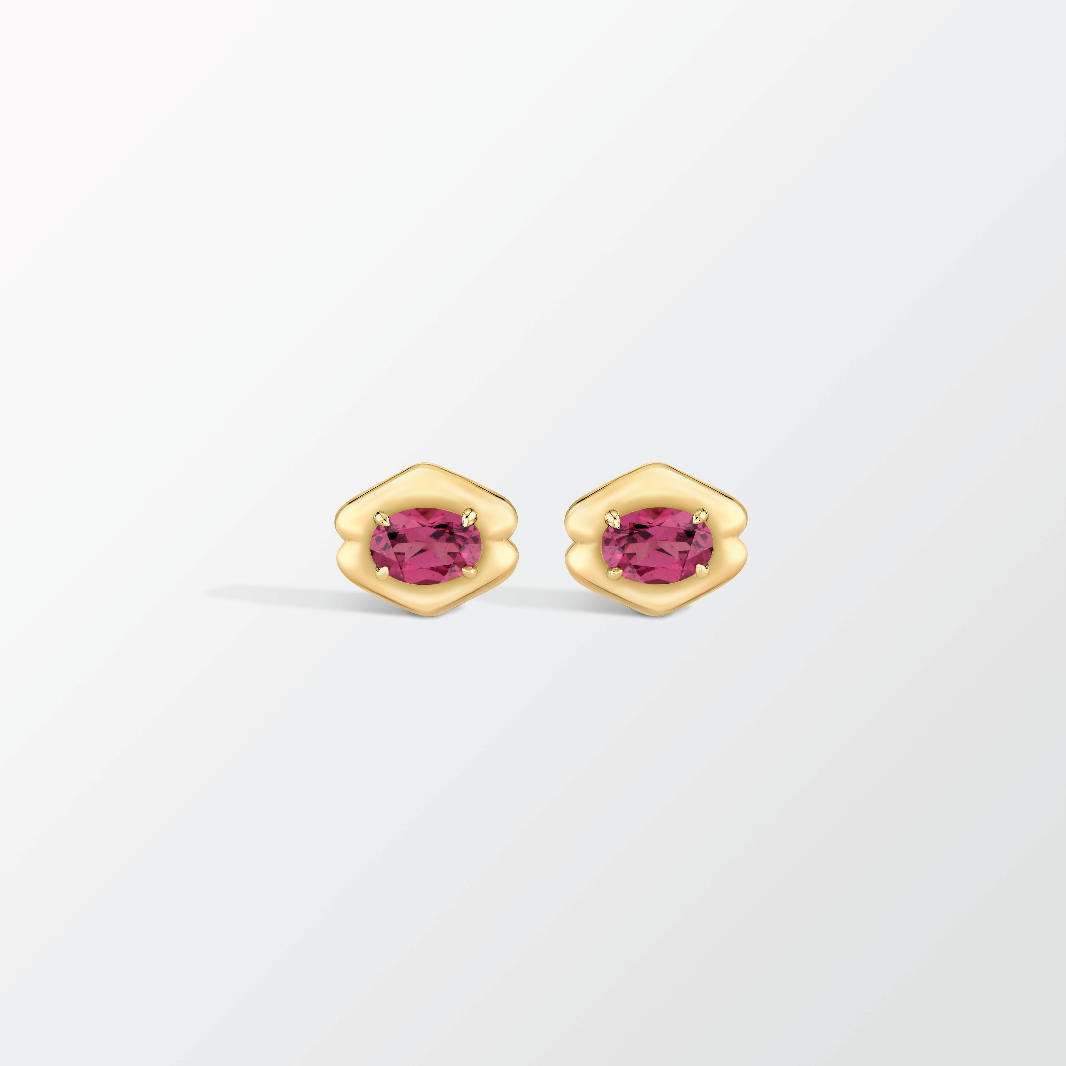 Quatreharp Gemstone Stud Earrings in 18K Gold