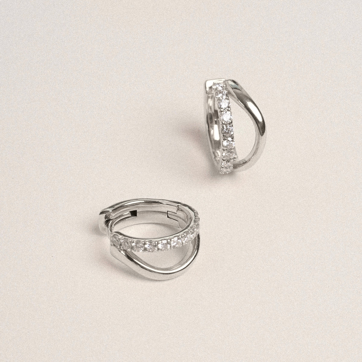 Silhouette Huggie Earrings in 18K Gold