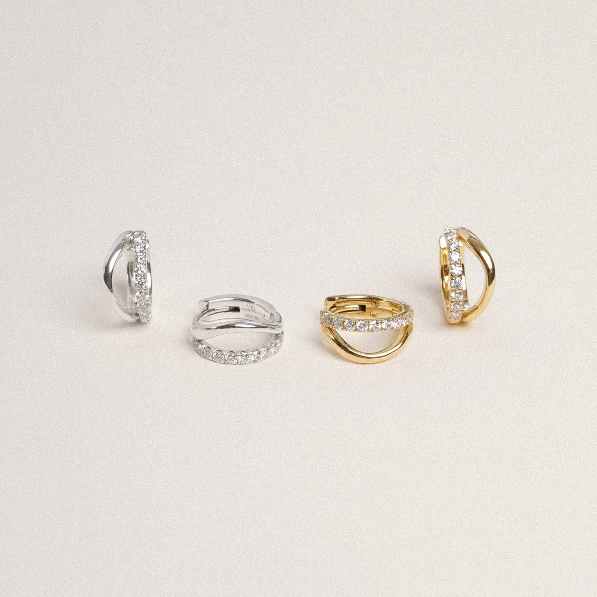 Silhouette Huggie Earrings in 18K Gold