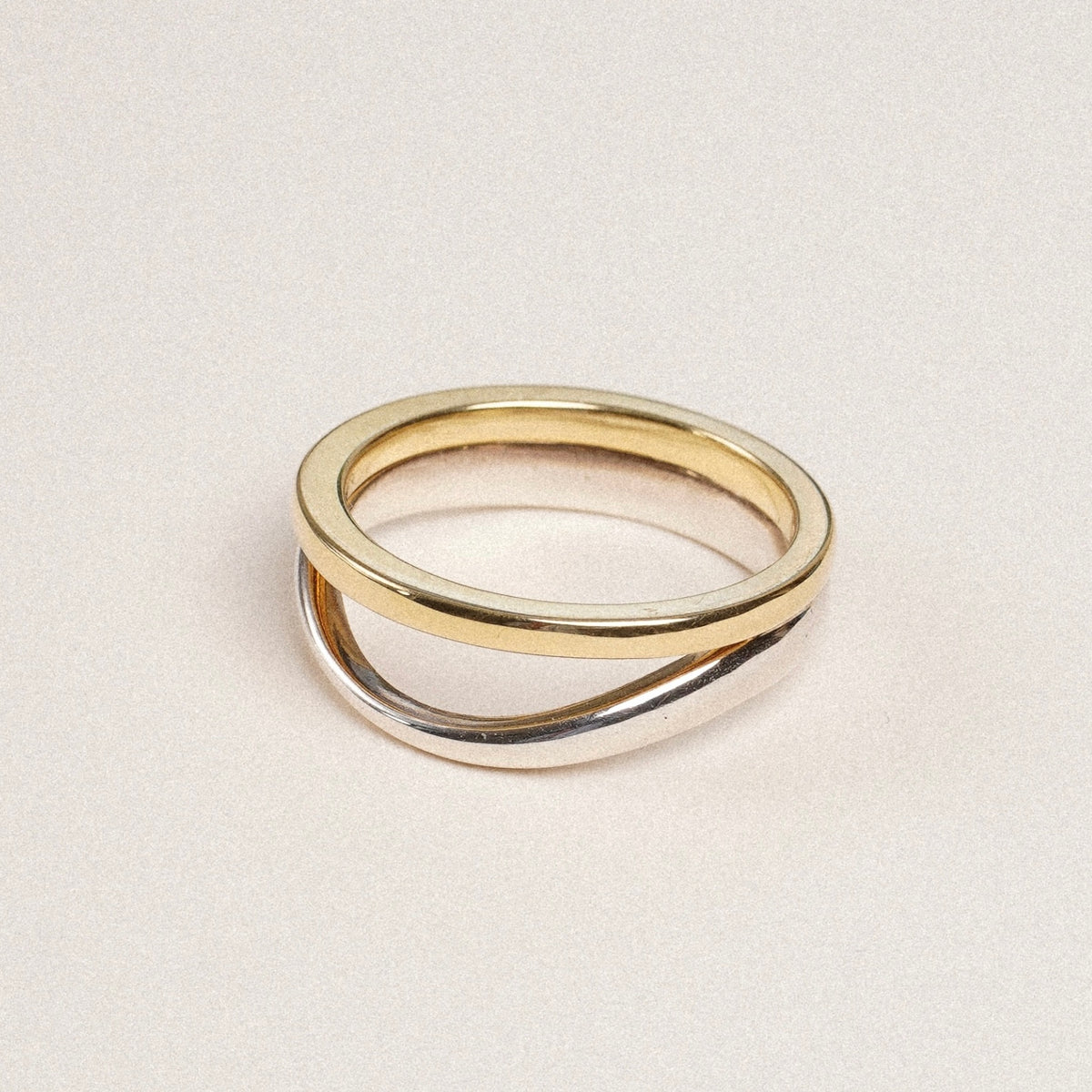 Silhouette Ring in Sterling Silver and 18K Yellow Gold