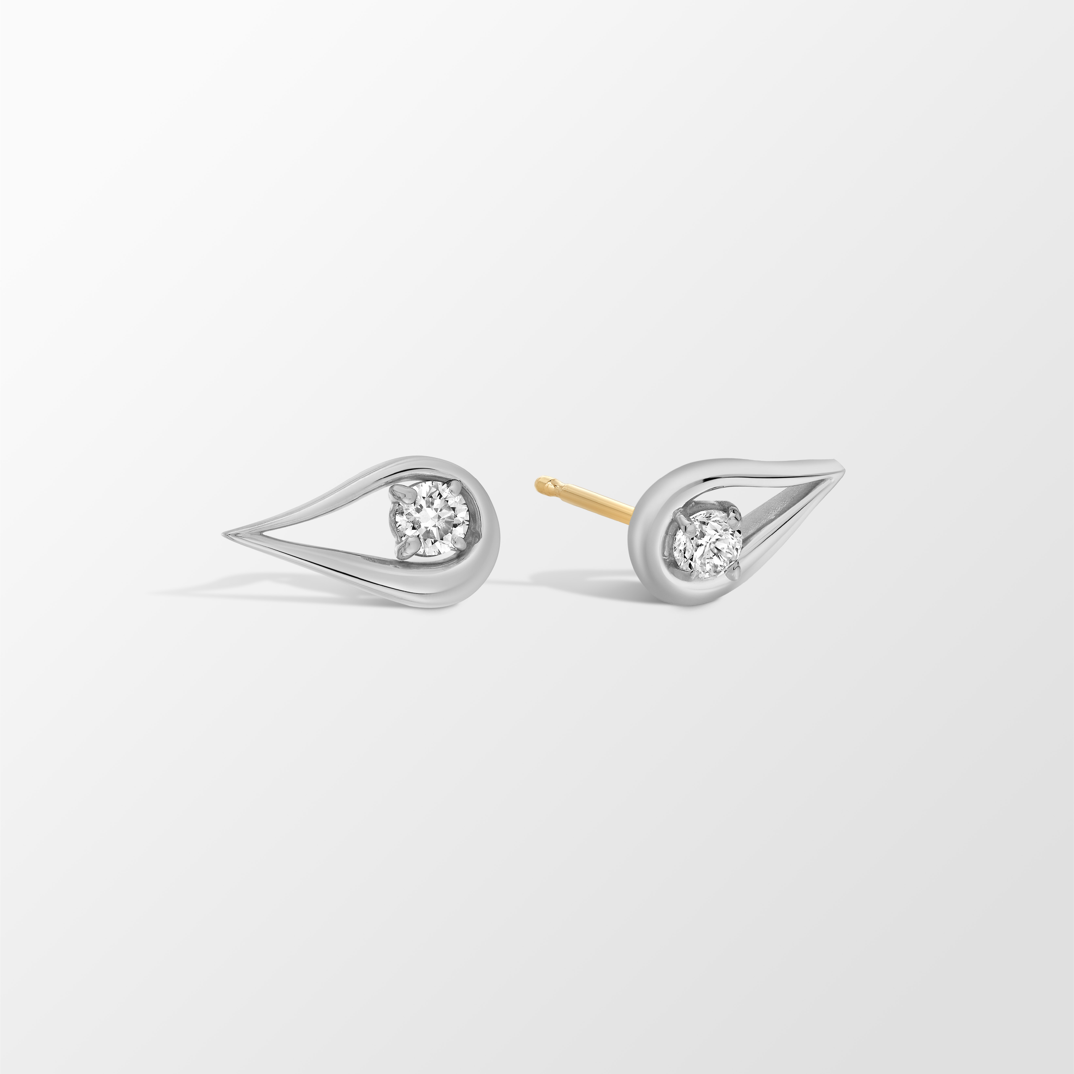 Harp Éclat Diamond Earrings in Sterling Silver