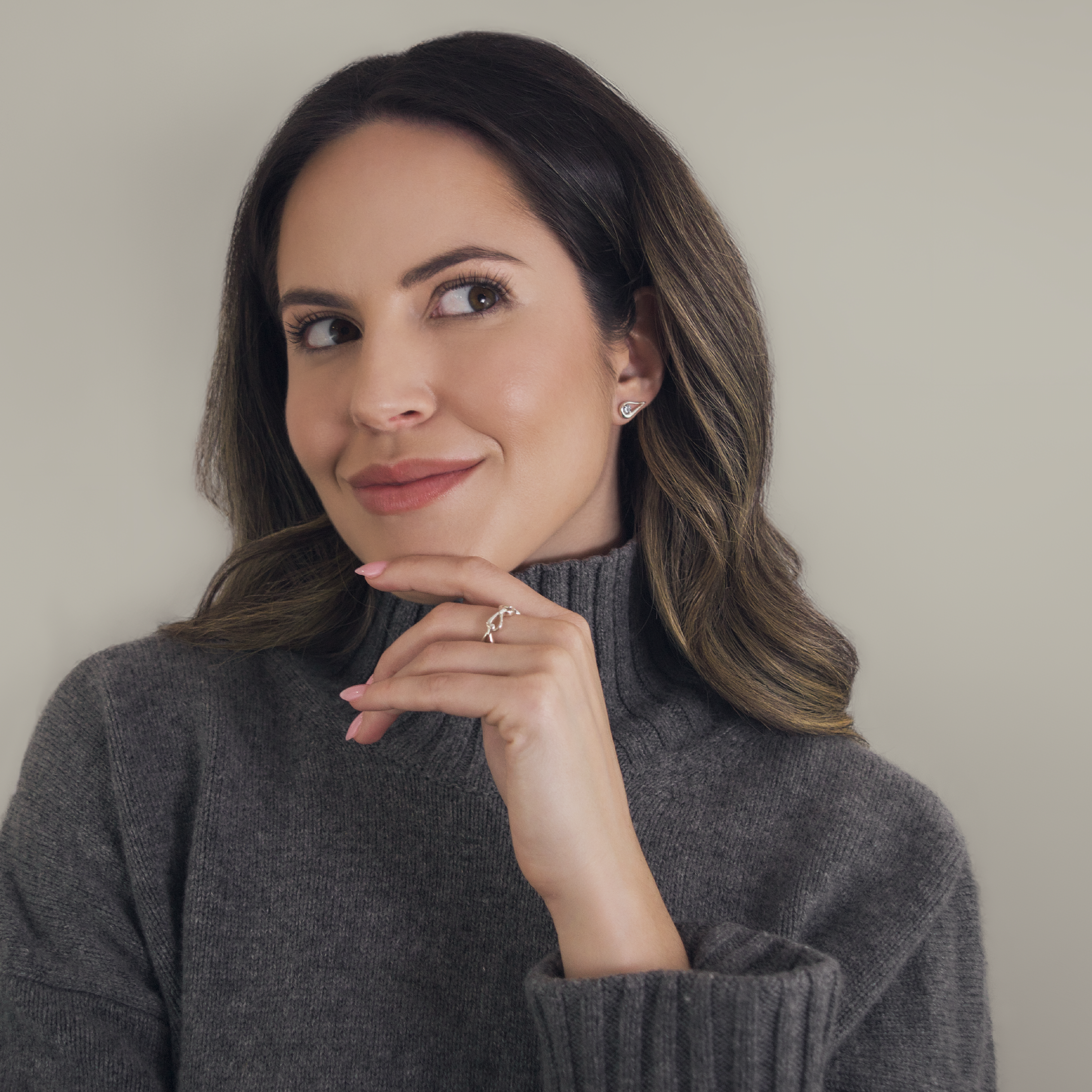 Harp Eternity Ring in Sterling Silver