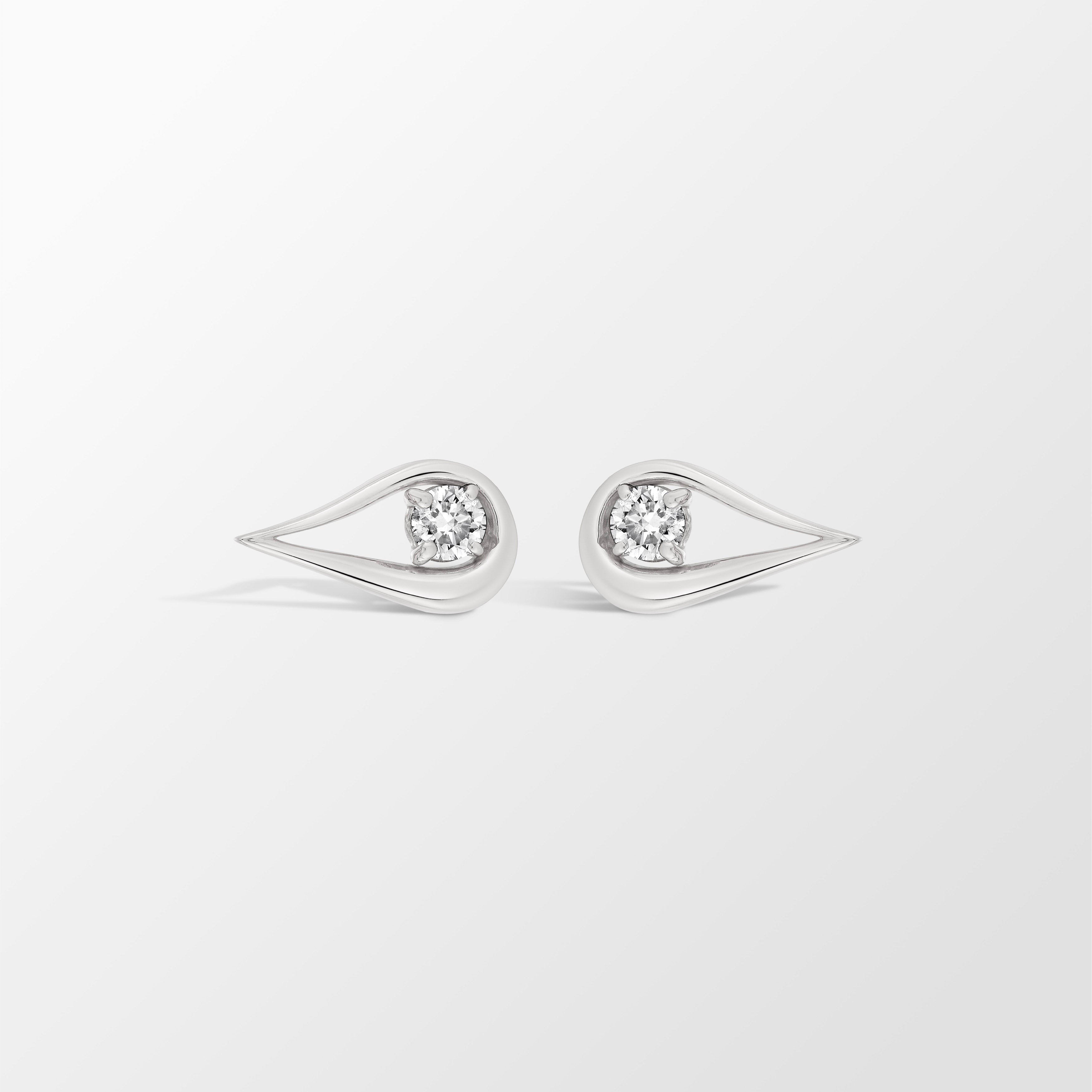 Harp Éclat Diamond Earrings in Sterling Silver