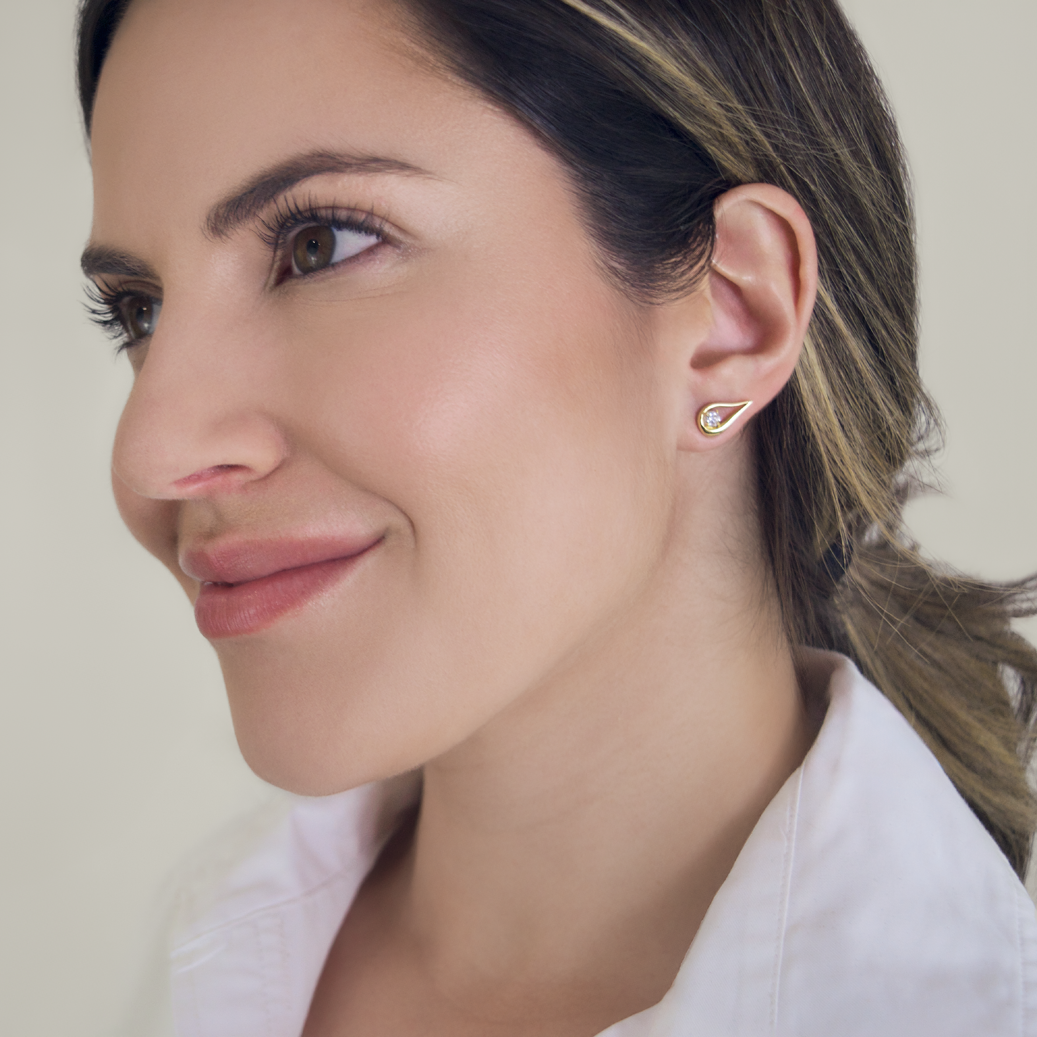 Harp Éclat Gemstone Earrings in 18K Gold