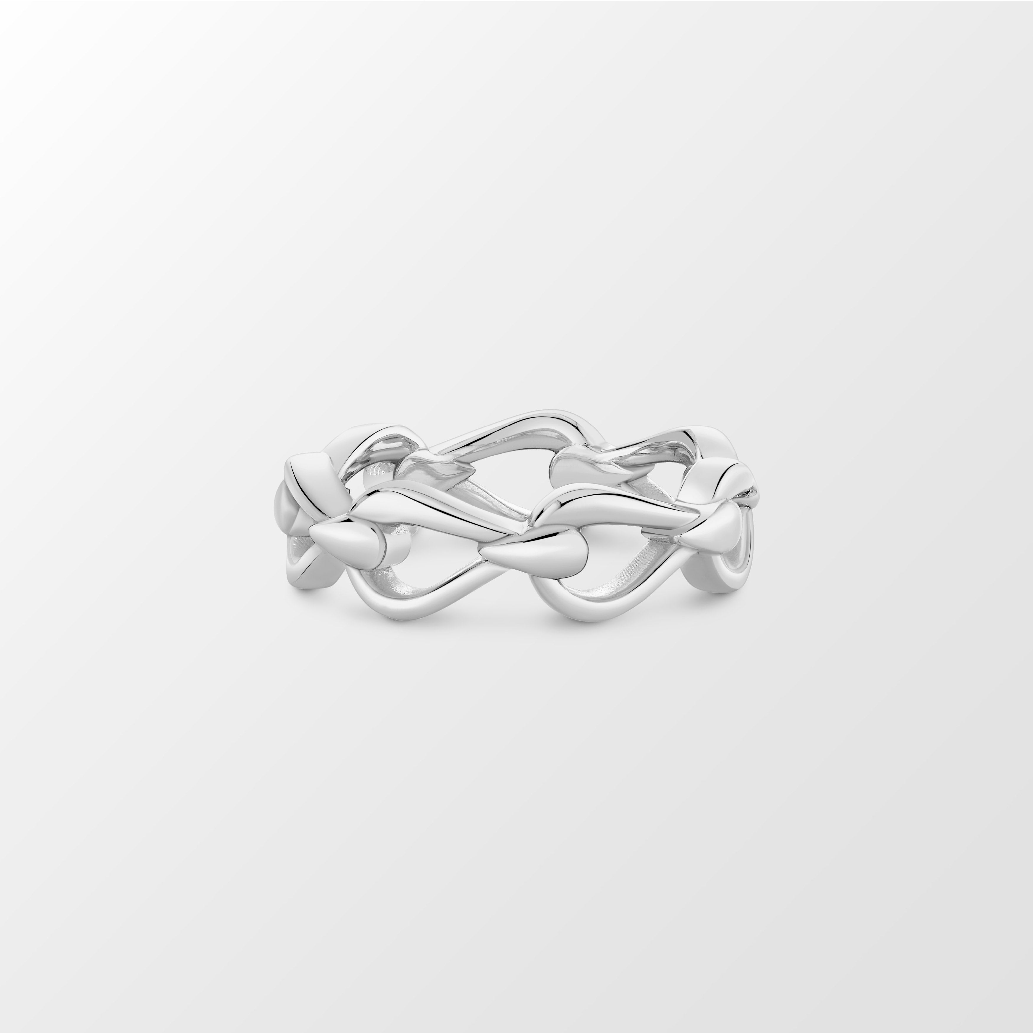 Harp Eternity Ring in Sterling Silver