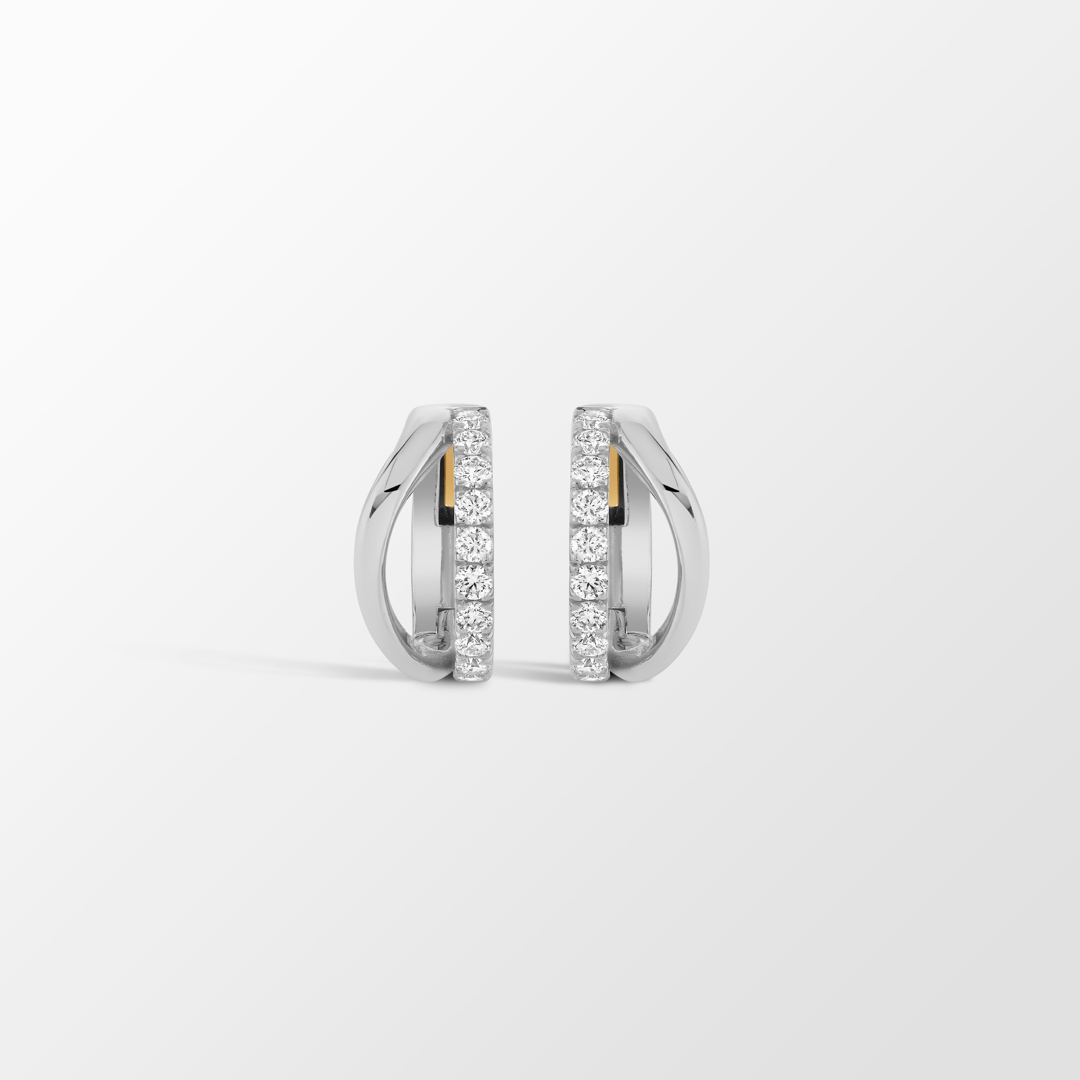 Harp Silhouette Huggie Earrings in Sterling Silver