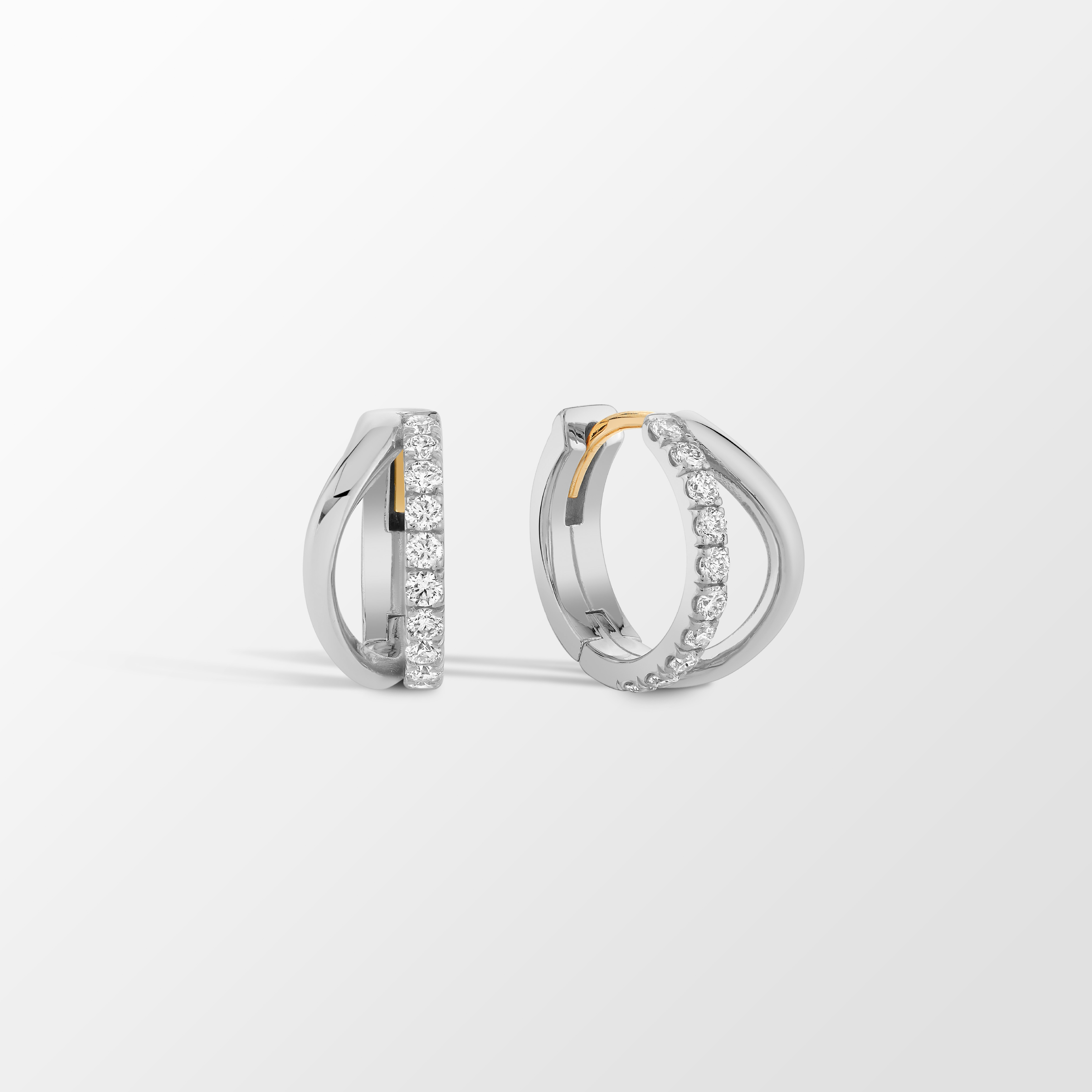 Harp Silhouette Huggie Earrings in Sterling Silver