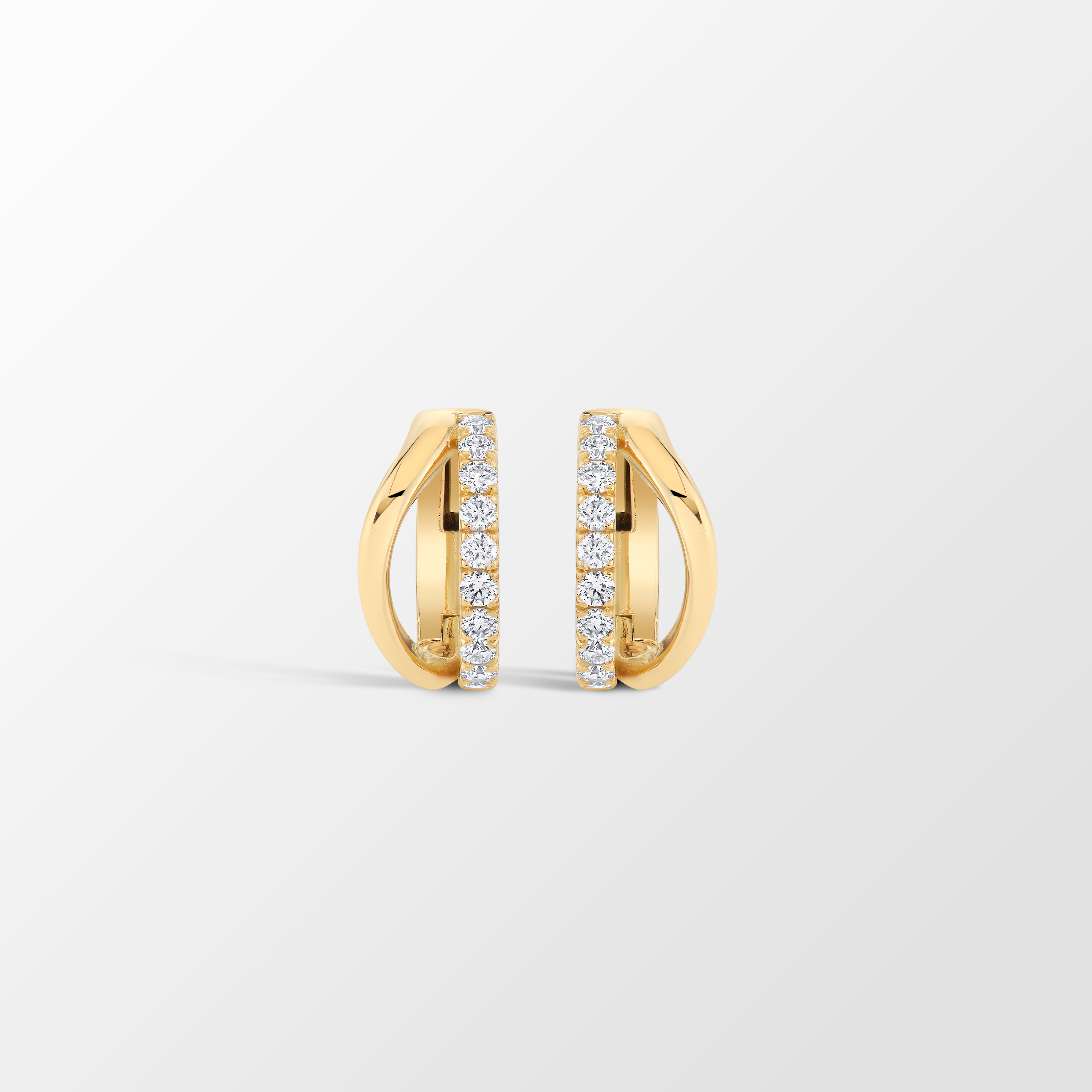 Harp Silhouette Huggie Earrings in 18K Gold