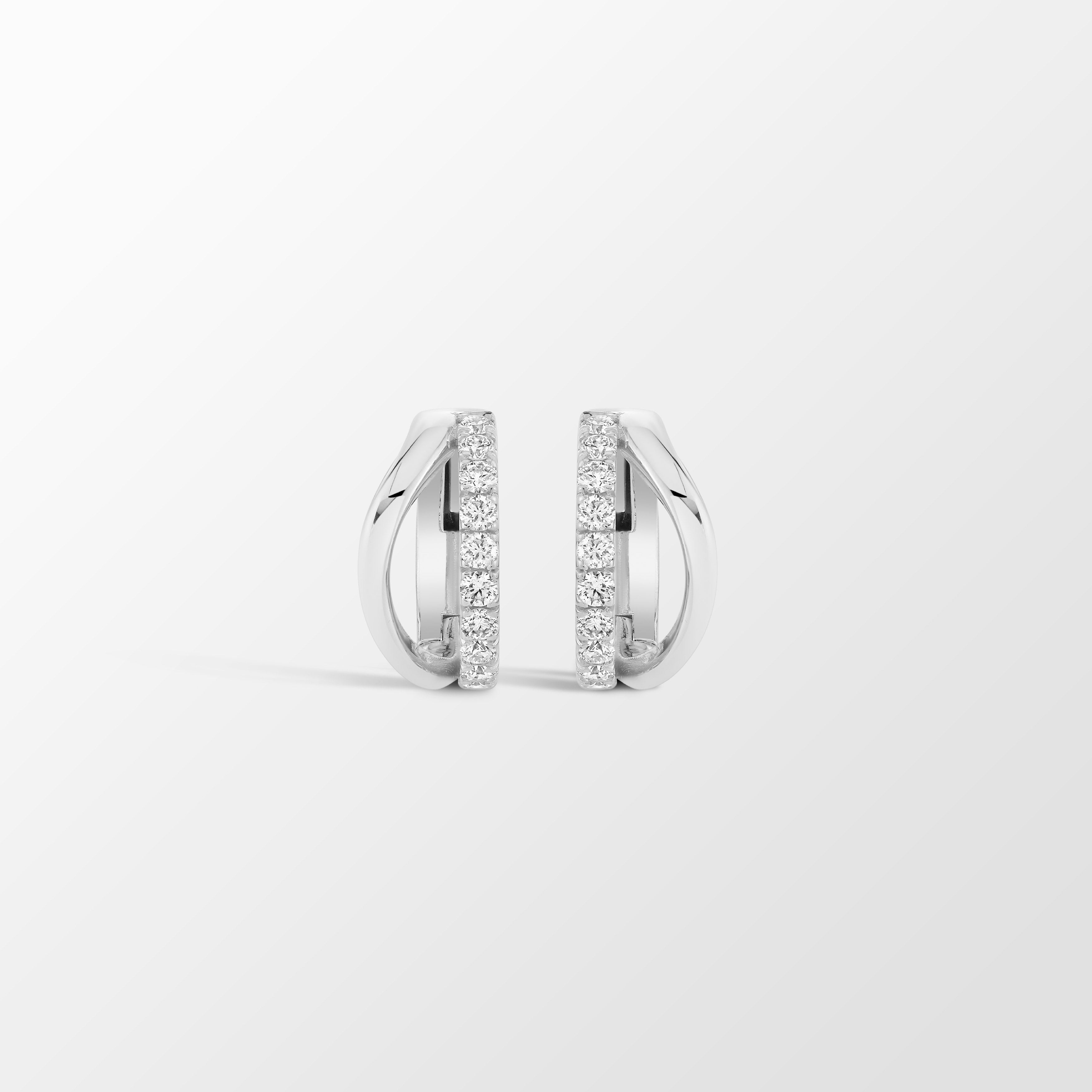 Harp Silhouette Huggie Earrings in 18K Gold