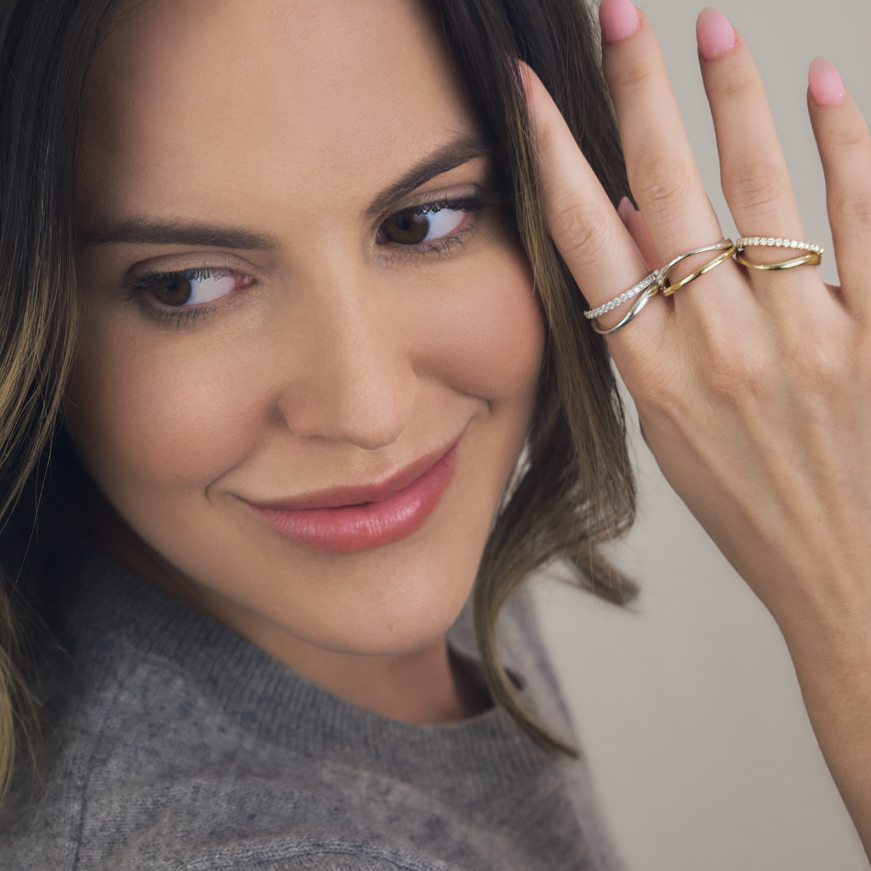 Harp Silhouette Ring in Sterling Silver and 18K Yellow Gold