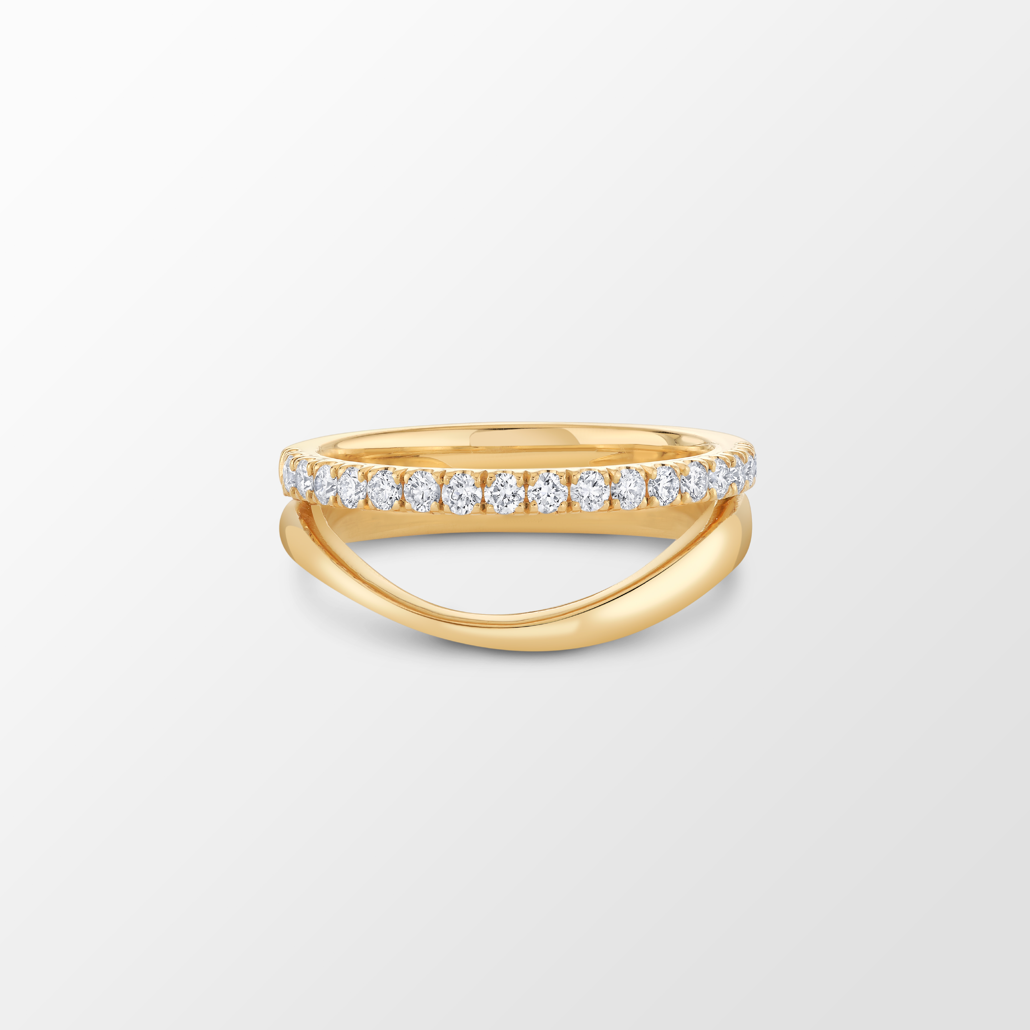Harp Silhouette Ring in 18K Gold