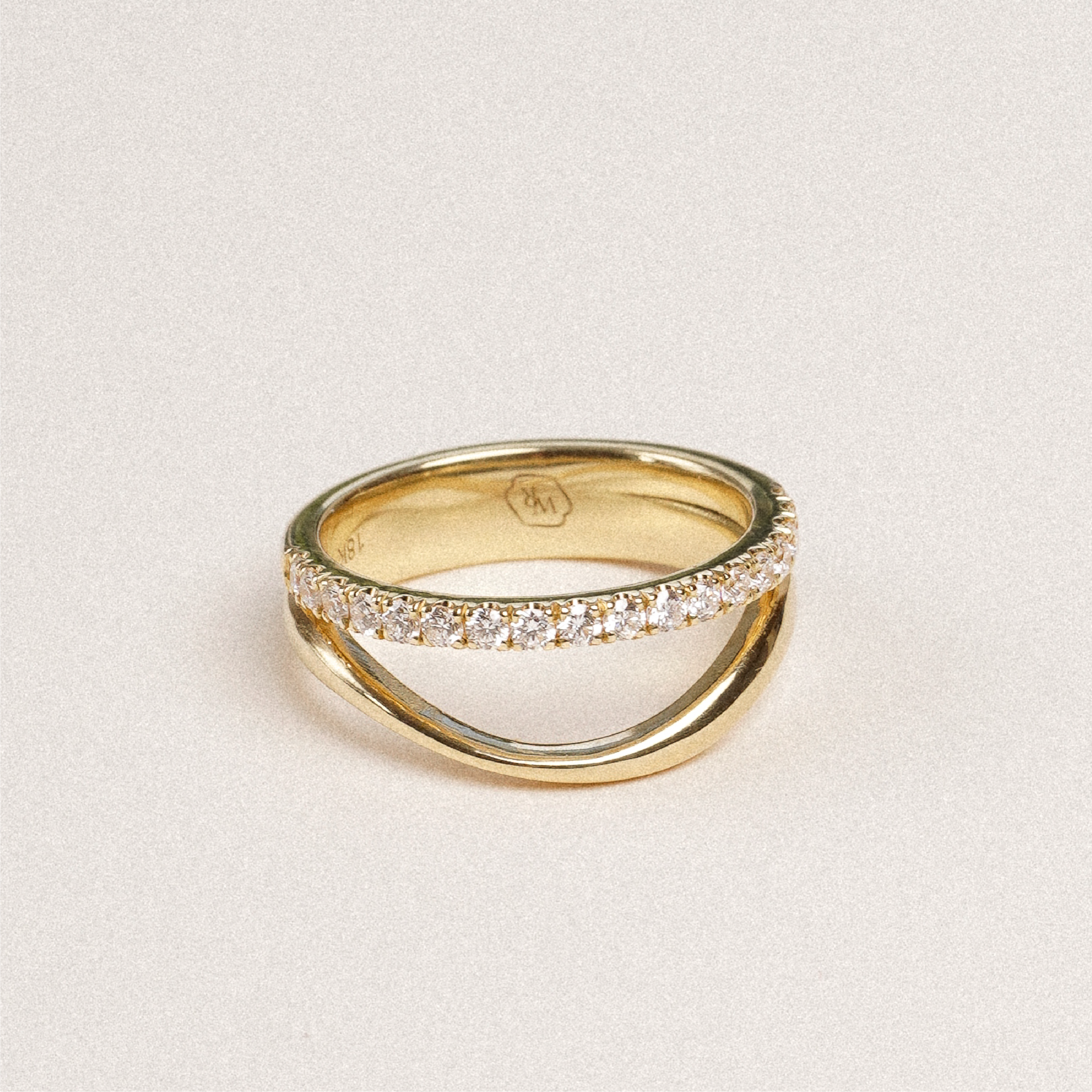 Harp Silhouette Ring in 18K Gold