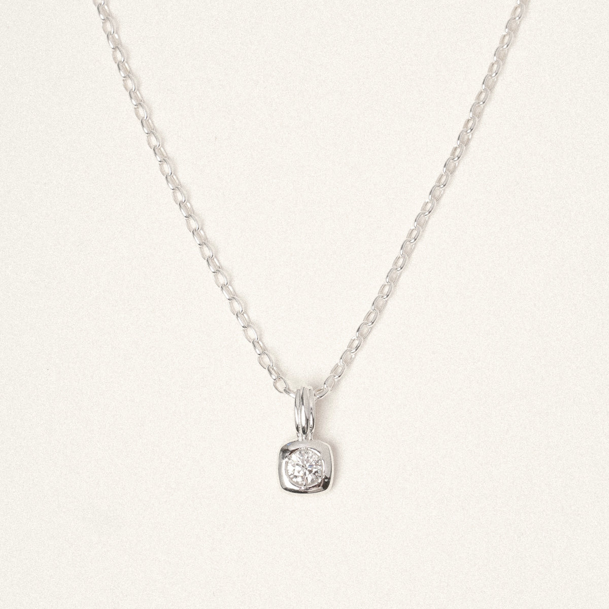 Mini Flourish Diamond Pendant in Sterling Silver