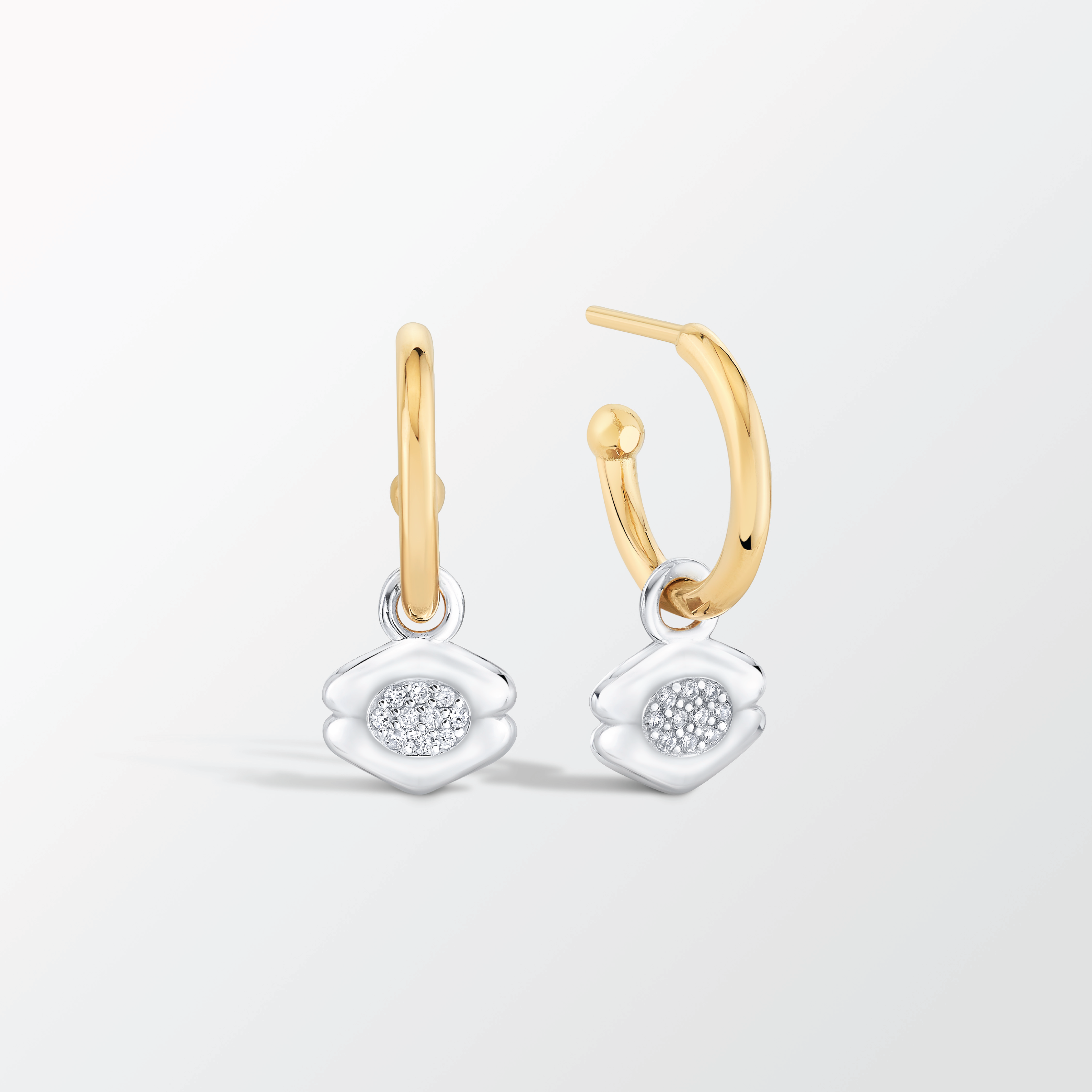 Quatreharp Drop Earrings with Diamonds