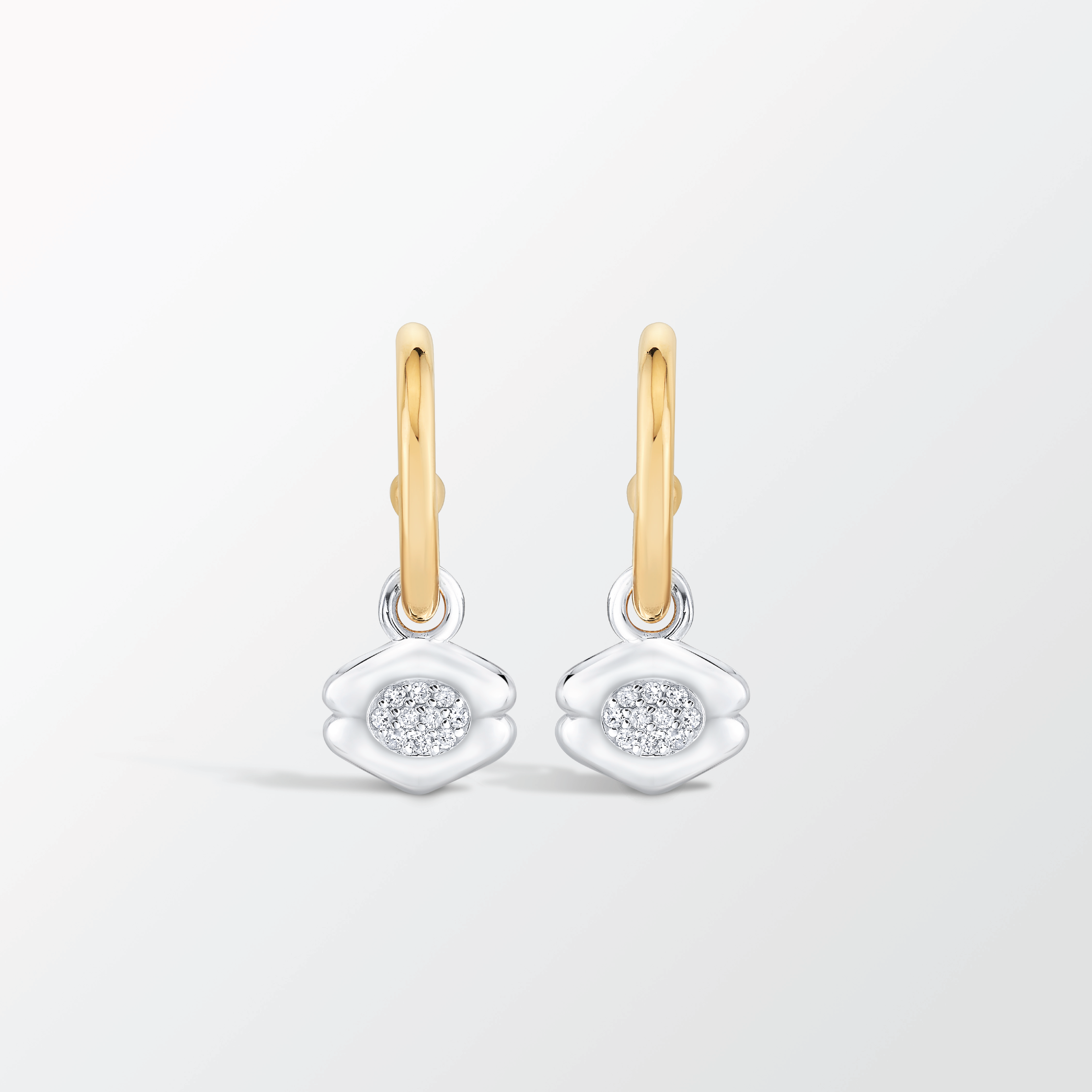 Quatreharp Drop Earrings with Diamonds