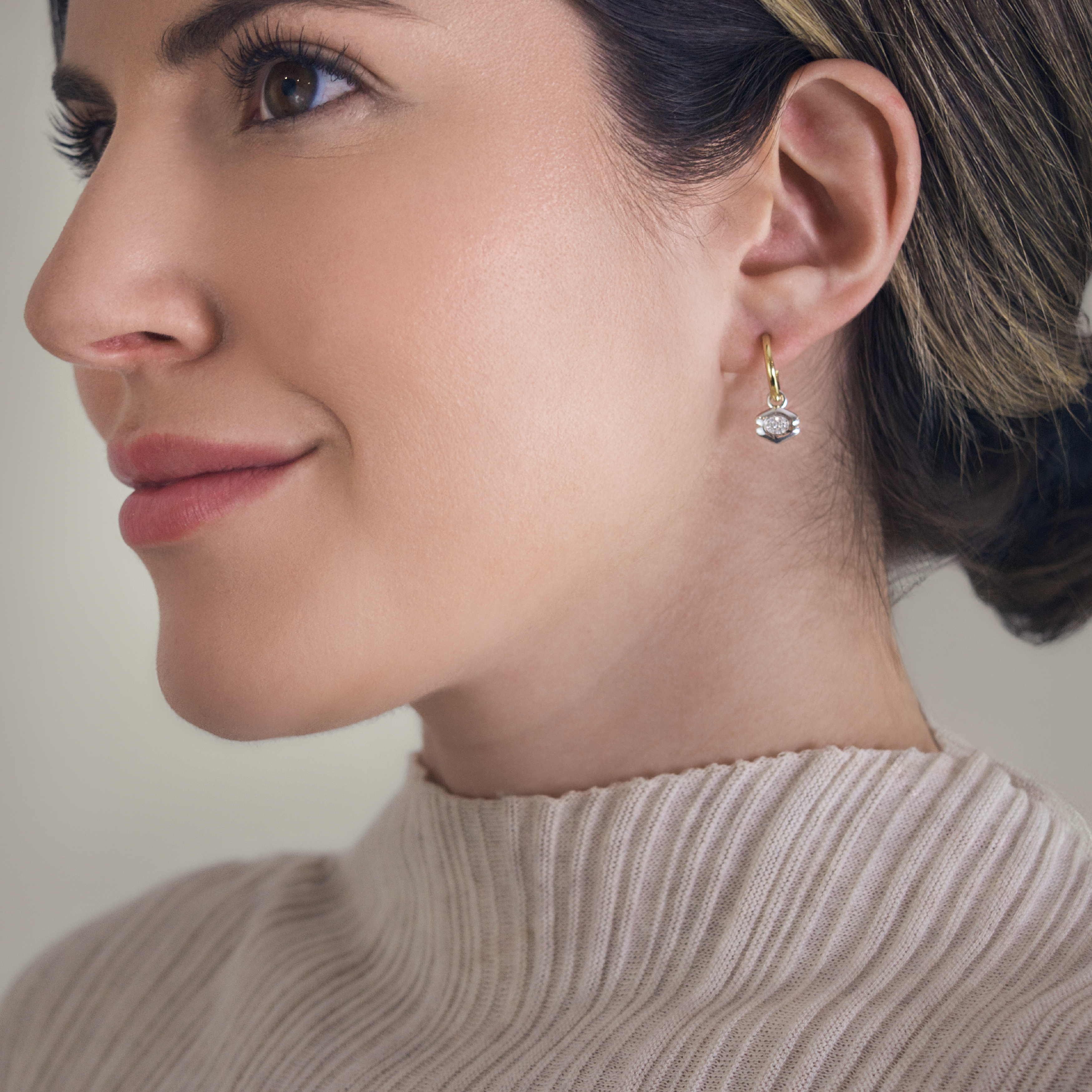 Quatreharp Drop Earrings with Diamonds