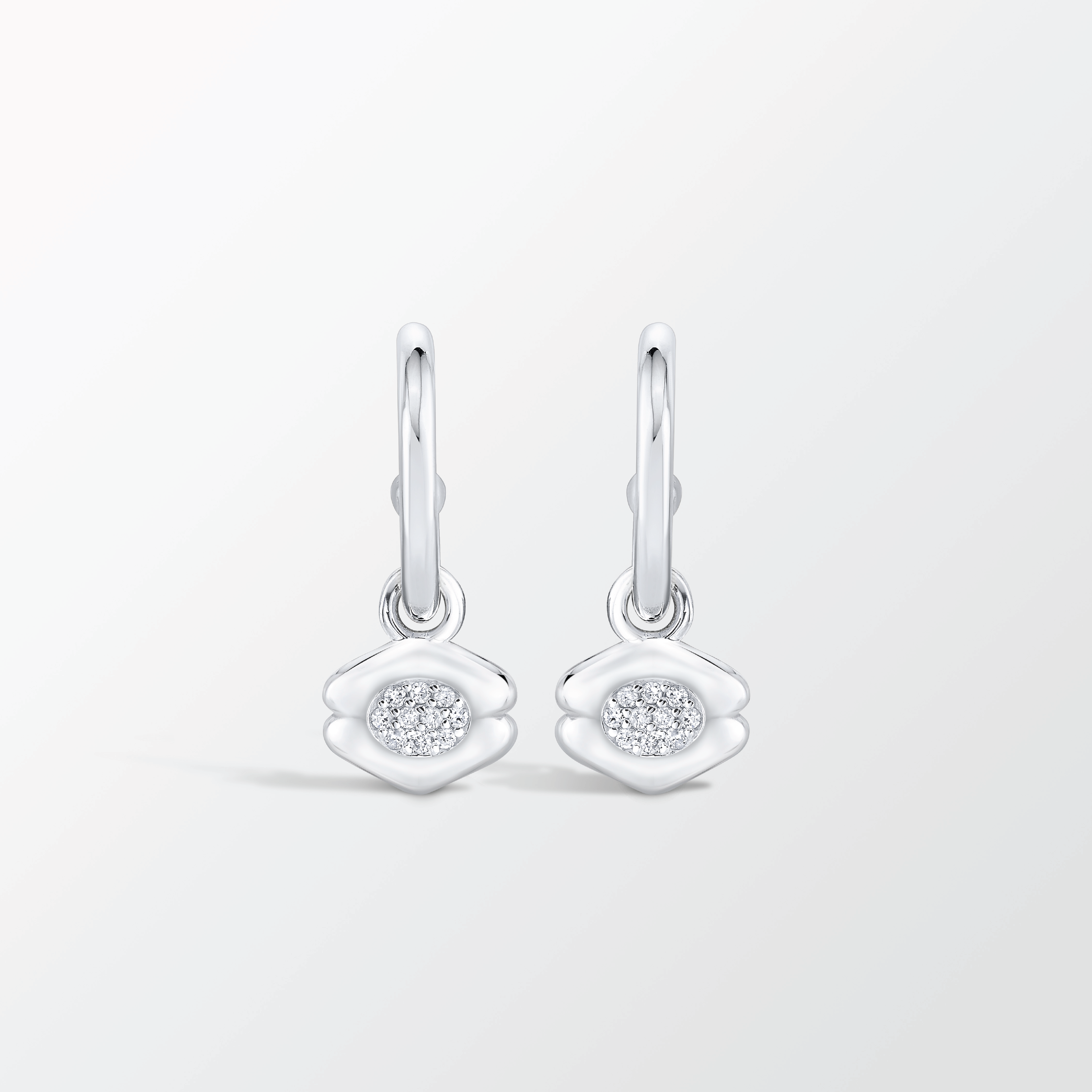 Quatreharp Drop Earrings with Diamonds