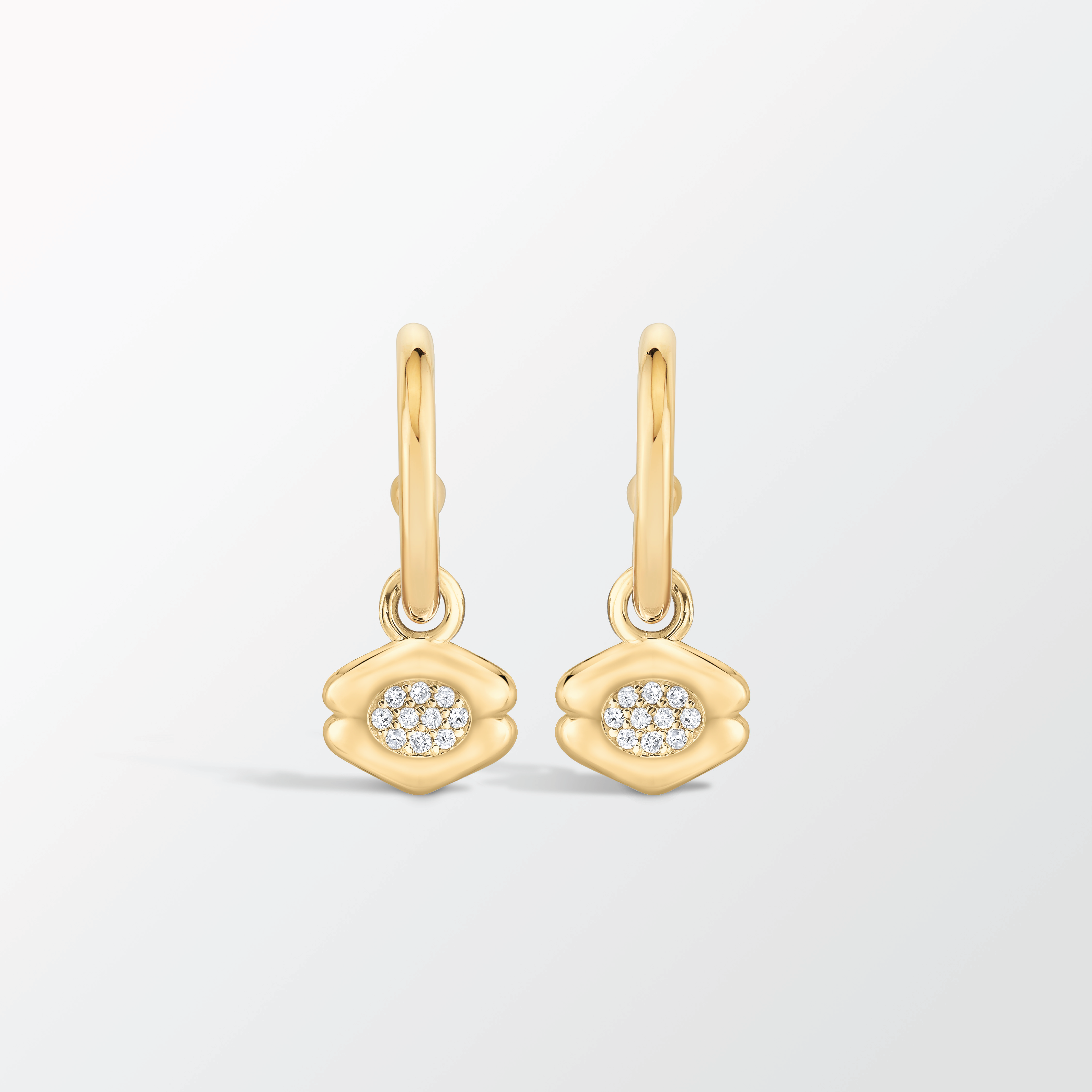 Quatreharp Drop Earrings with Diamonds