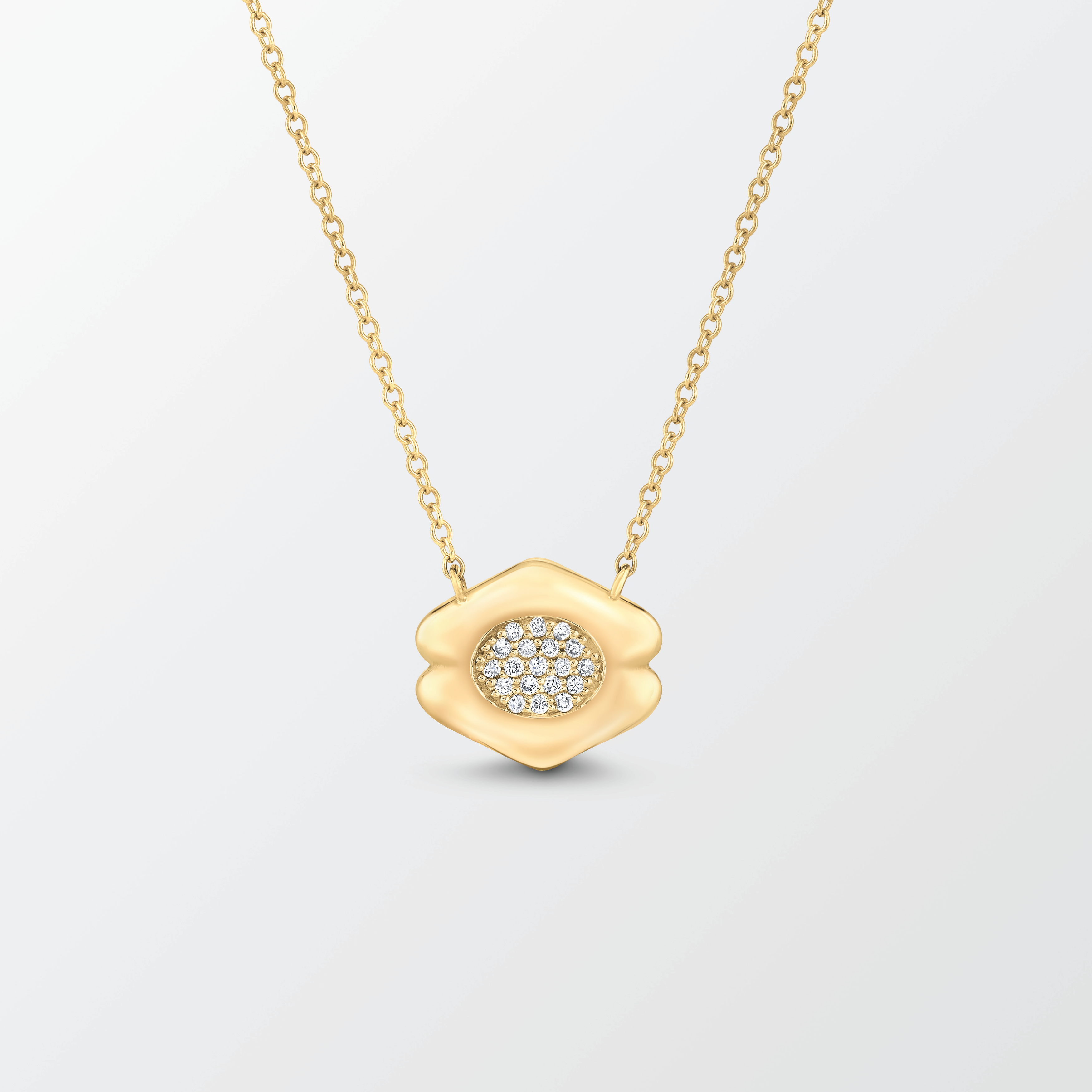 Quatreharp Pendant Necklace with Diamonds