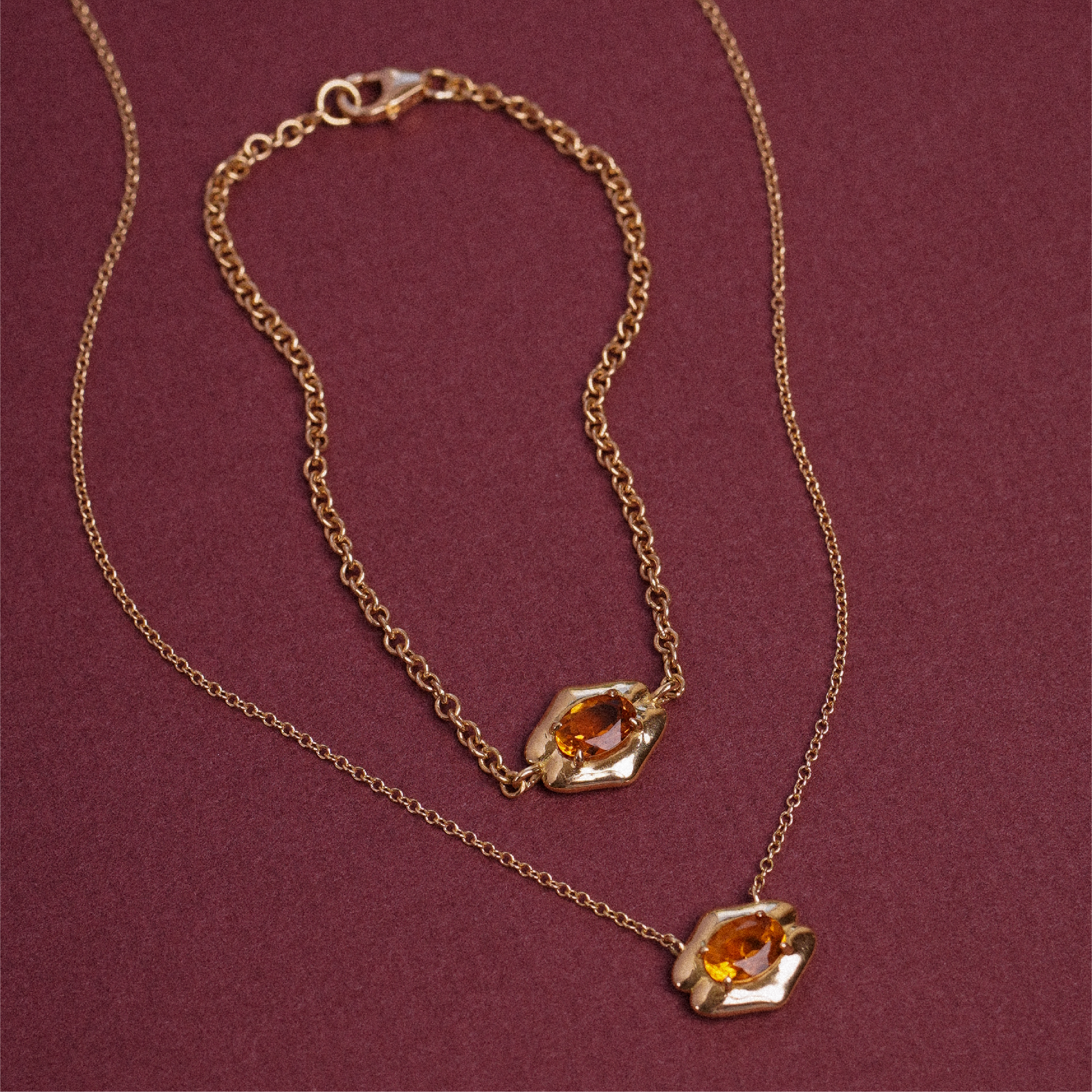 Quatreharp Gemstone Pendant Necklace in 18K Gold