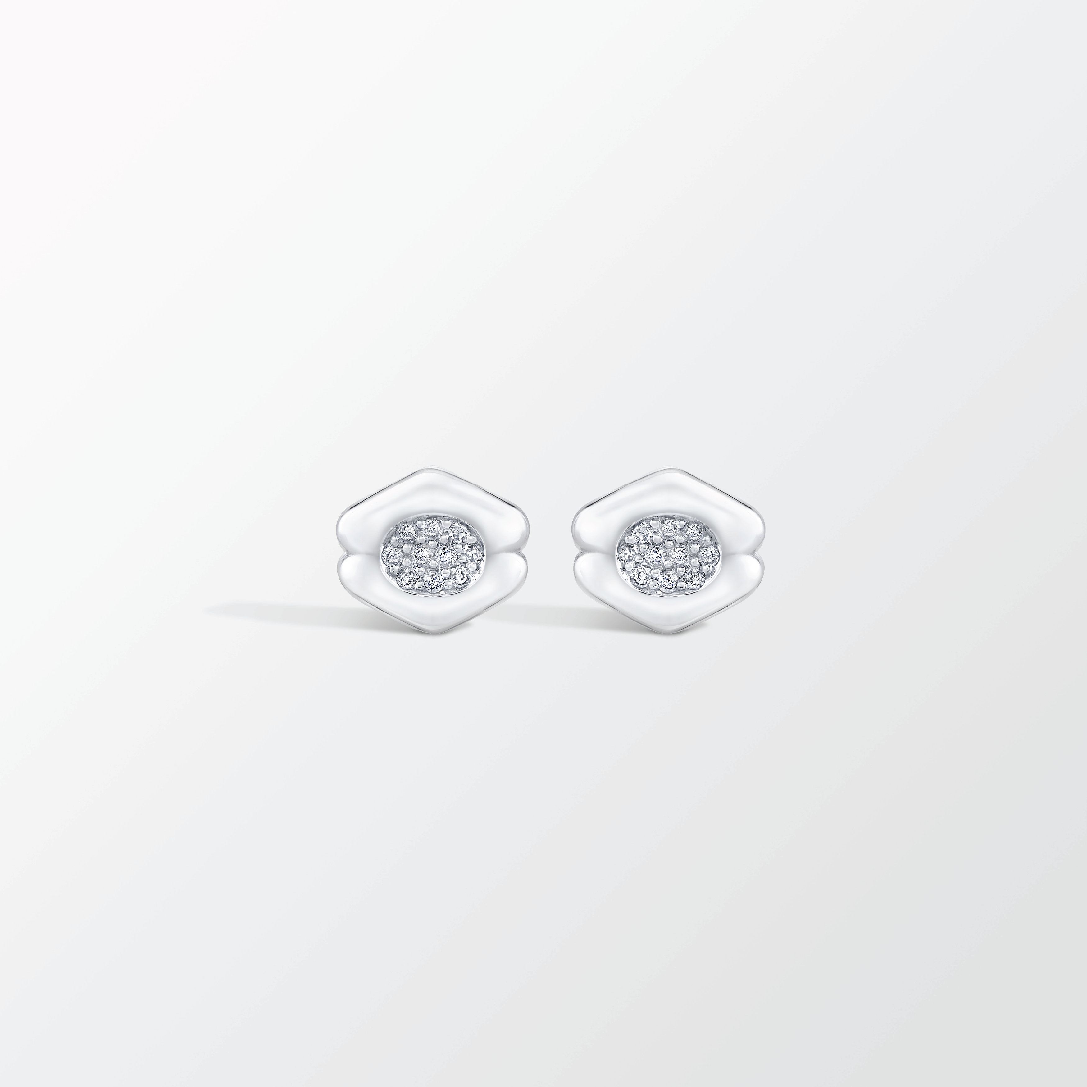 Quatreharp Stud Earrings with Diamonds