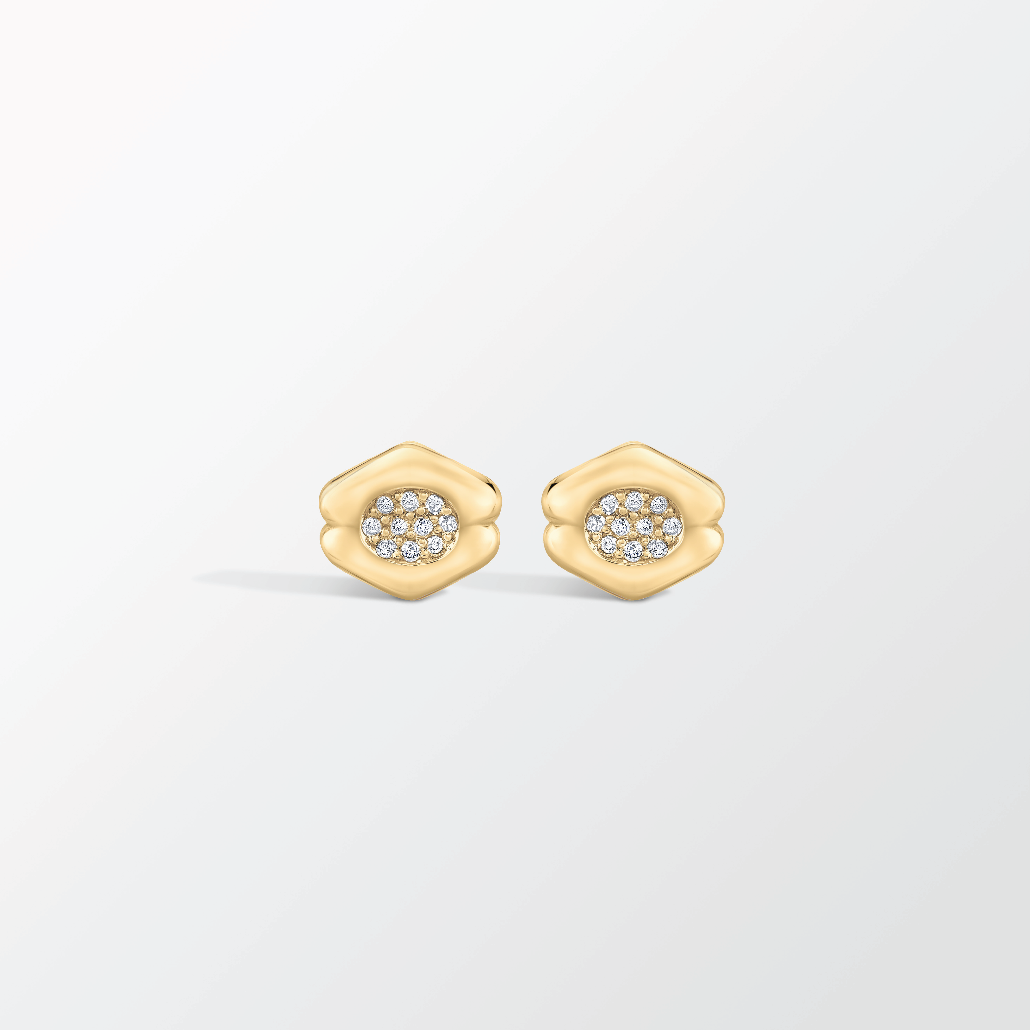 Quatreharp Stud Earrings with Diamonds