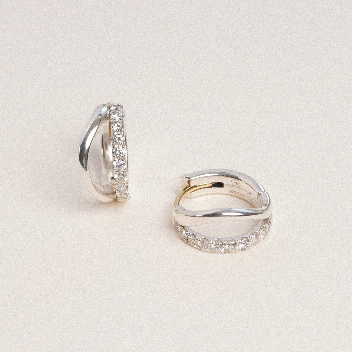 Silhouette Huggie Earrings in Sterling Silver