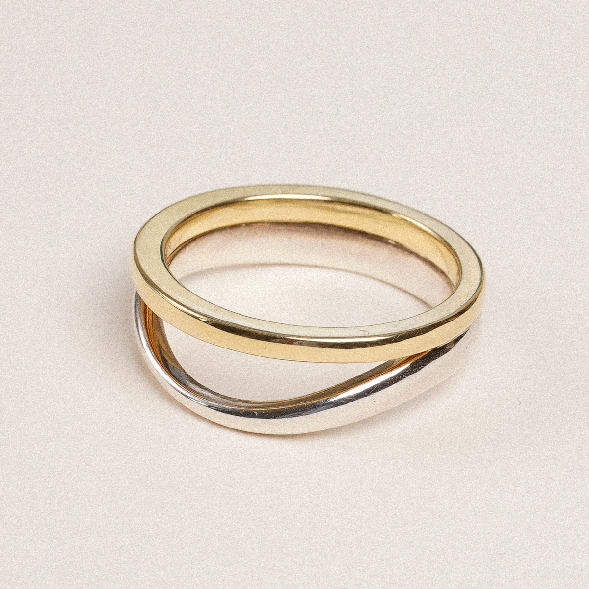 Silhouette Ring in Sterling Silver and 18K Yellow Gold